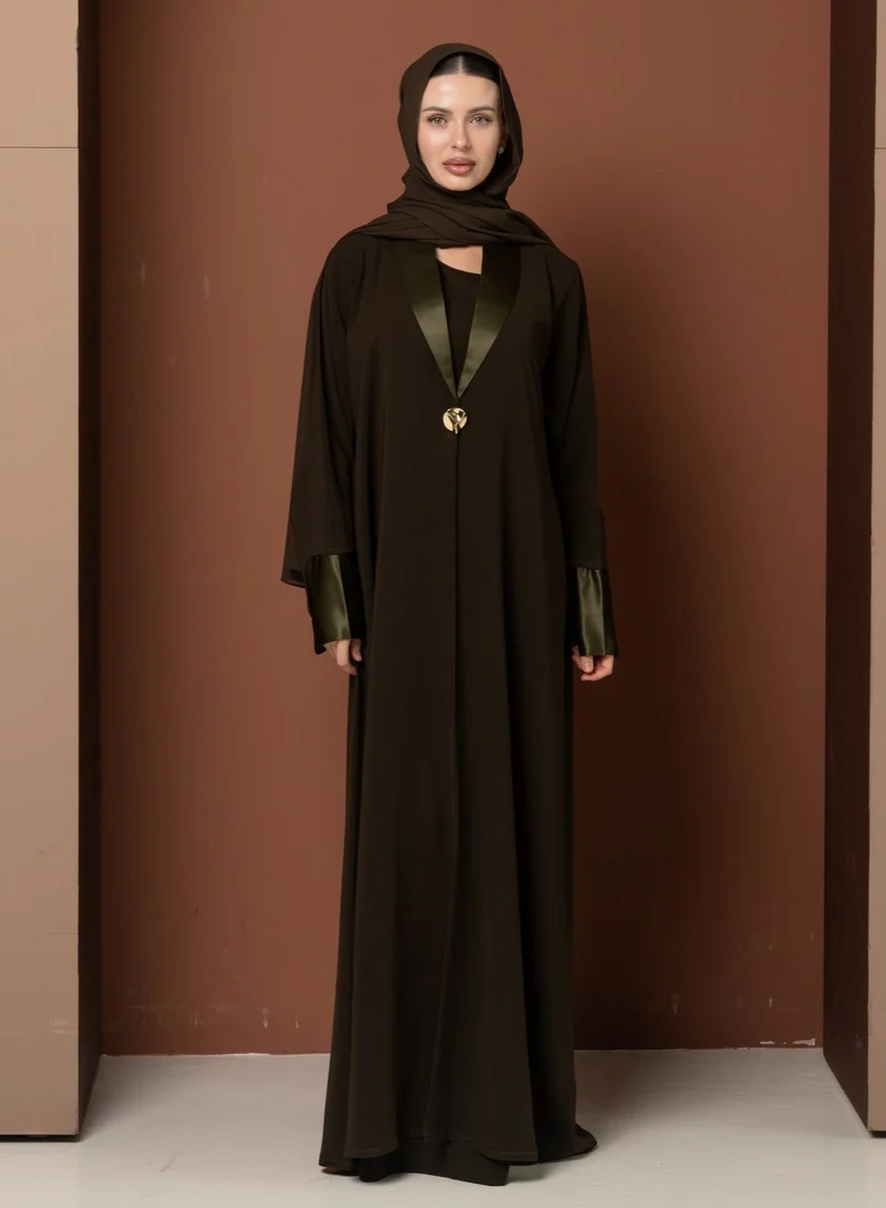 Meem by Mariyah Front open abaya with sheila